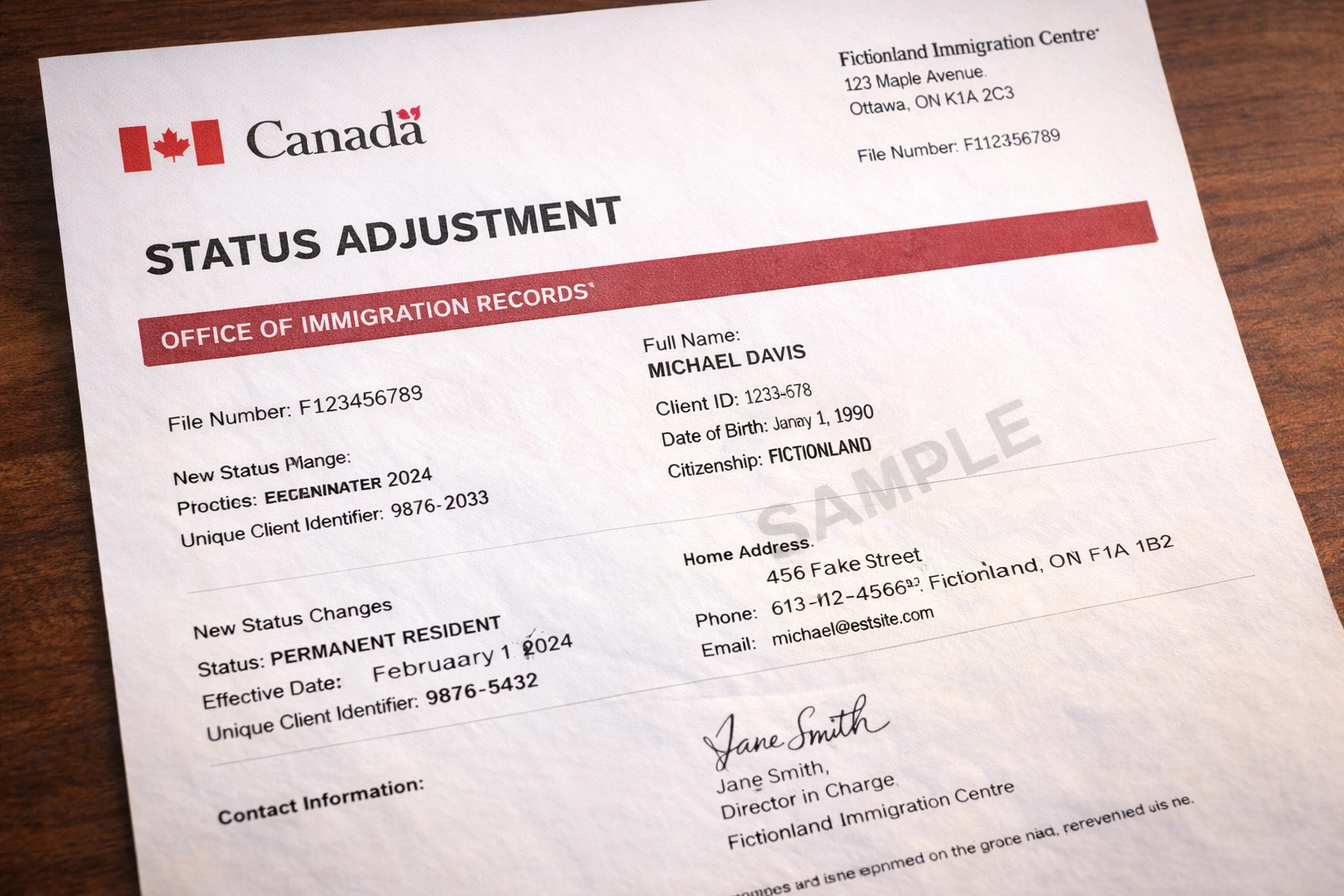 Change of Status hero image